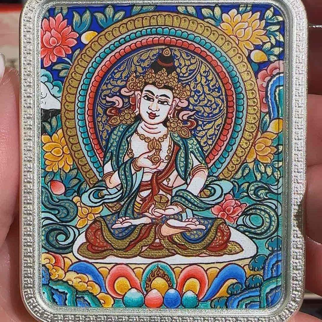 装裱画纯手绘天然矿料 萨埵 普华东智绘