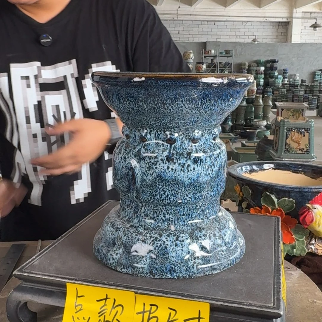 。一风堂石湾花盆 微瑕 面宽20高22