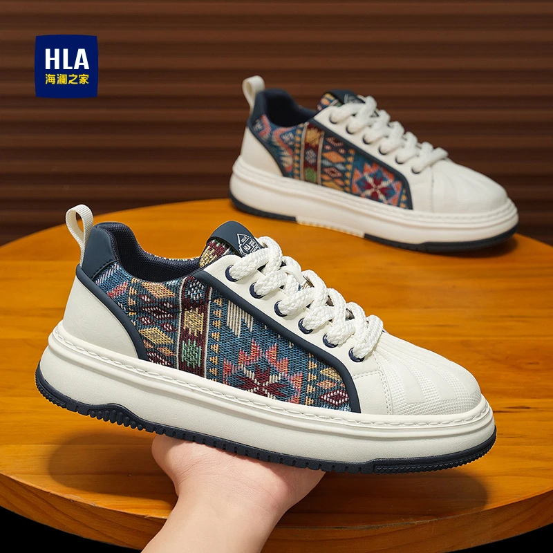 海澜之家板鞋子2025新款冬季潮牌高级感厚底国潮男士休闲白色潮鞋