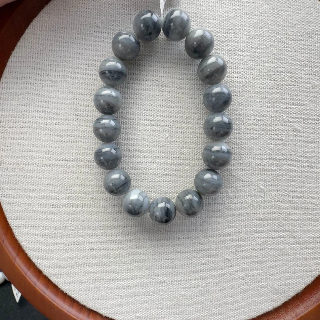 和田玉未镶嵌手链卡12青花一线天，28-2