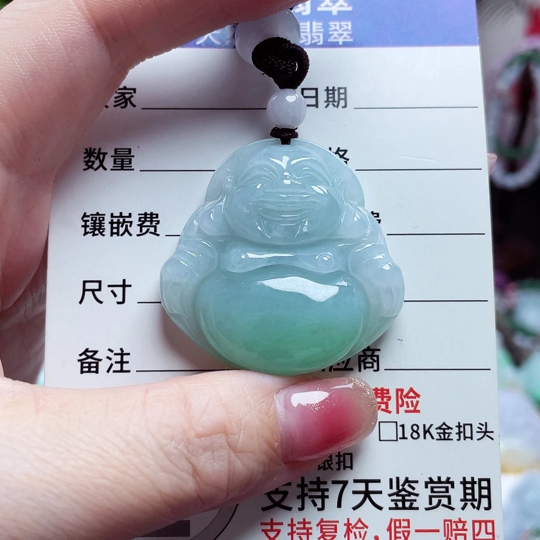 翡翠未镶嵌颈饰佛公16