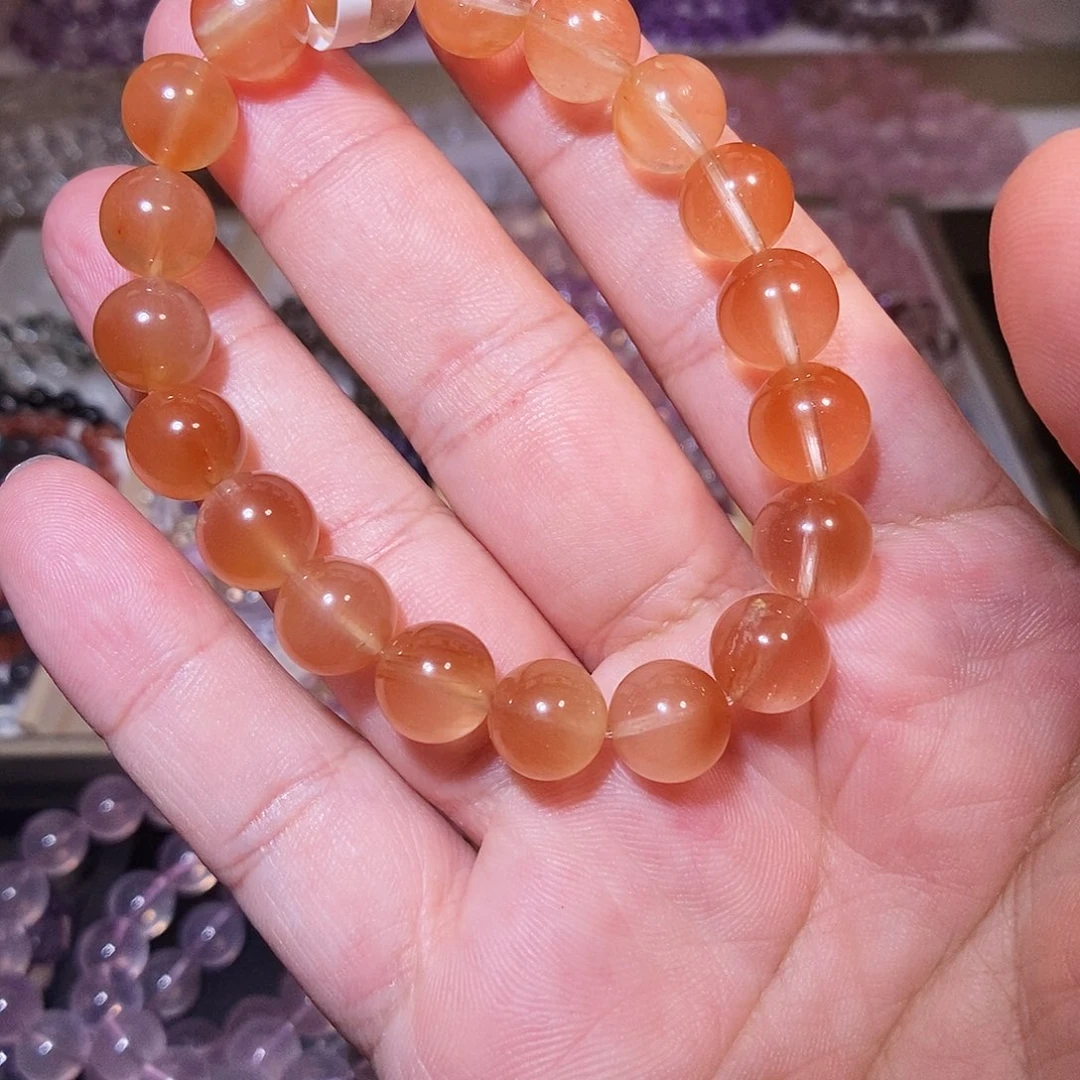 未镶嵌手链水晶红兔毛10mm