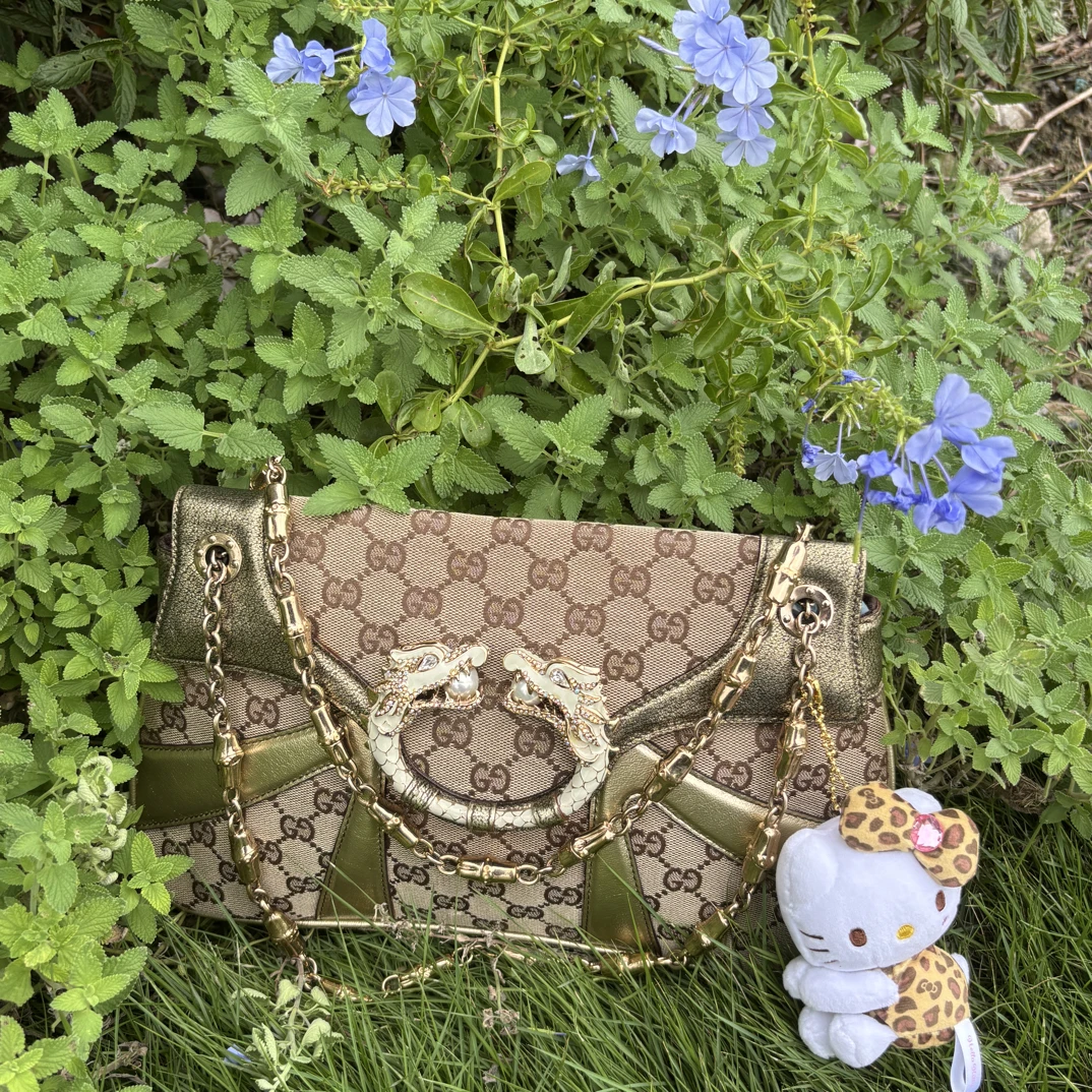 95新 GUCCI/古驰 古驰 95新 LL 老花双龙戏珠高定走秀款腋下包