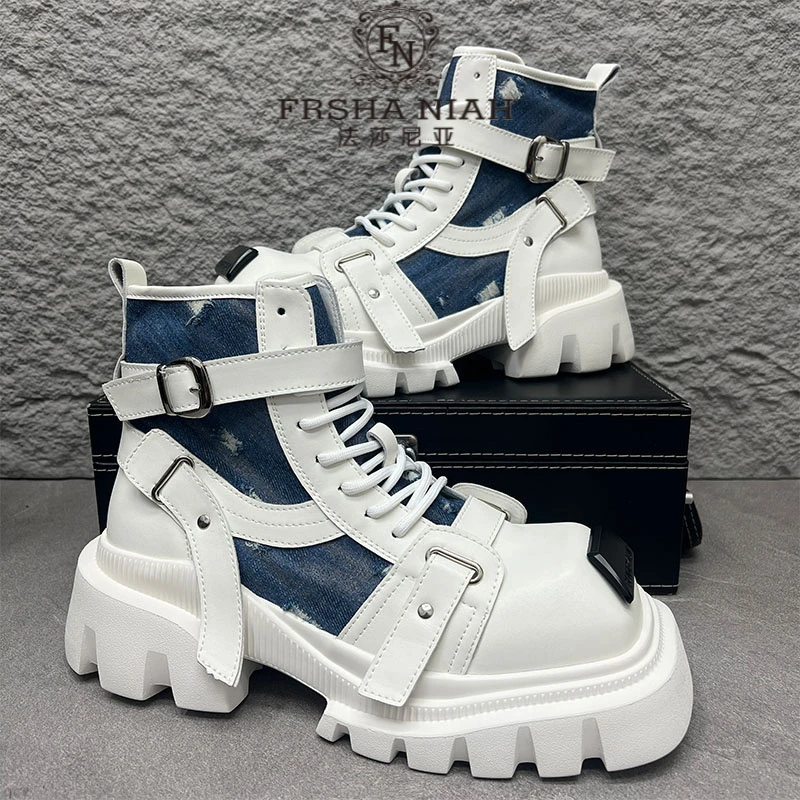 法莎尼亚法莎尼亚2025新款男鞋厚底内增高老爹鞋男士百搭潮流时尚