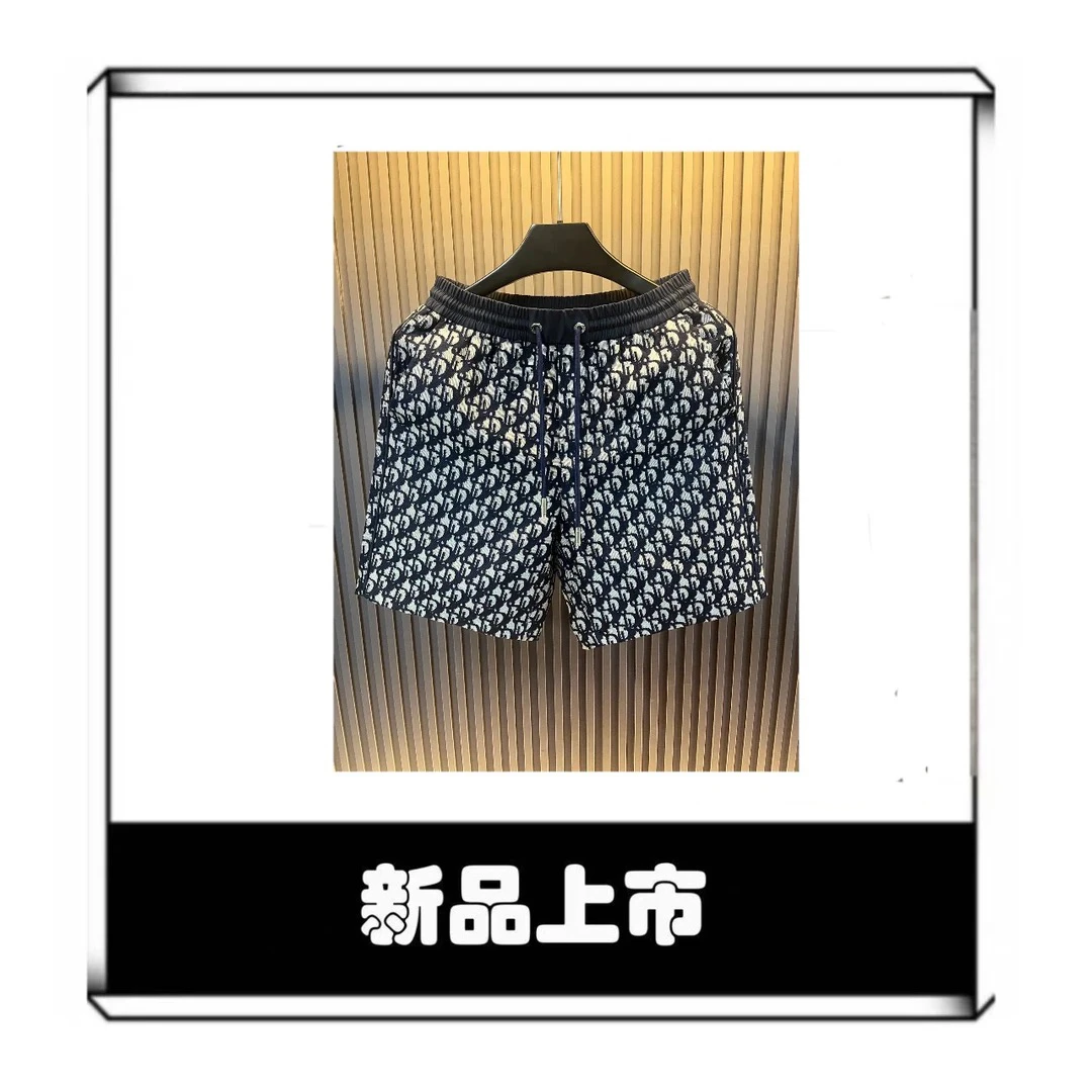 【筒欧】2025夏季男士轻奢时尚中裤提花潮流休闲5分裤子