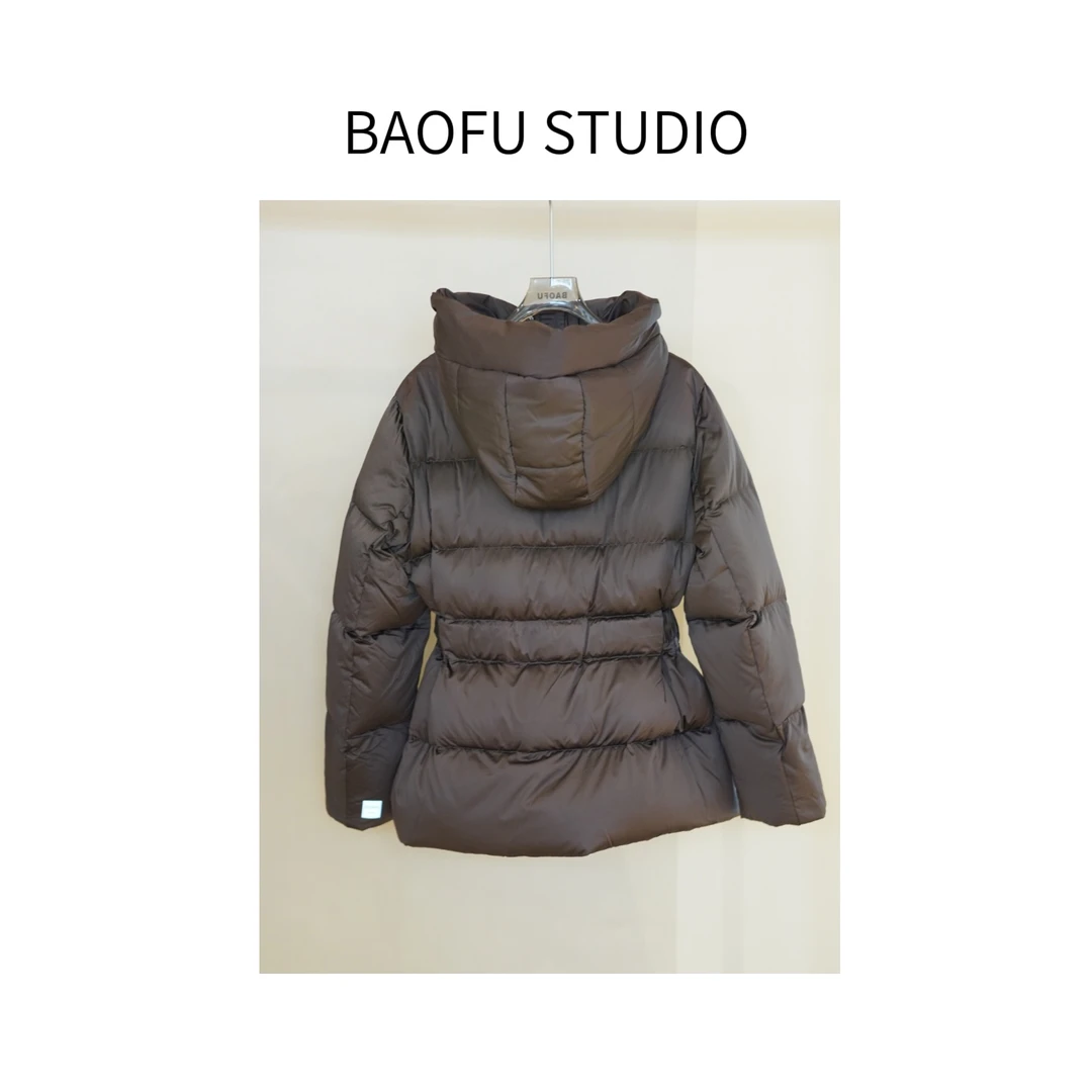BAOFU studio｜巧克力立领经典宽绗缝鹅绒服显瘦白鹅羽绒服