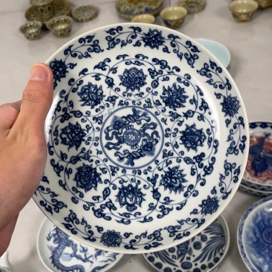 摆件景德镇缠枝莲壶承jjj