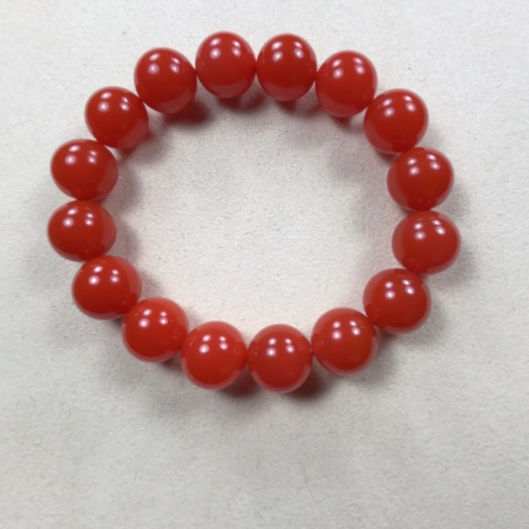未镶嵌柿子红13➕手串南红玛瑙
