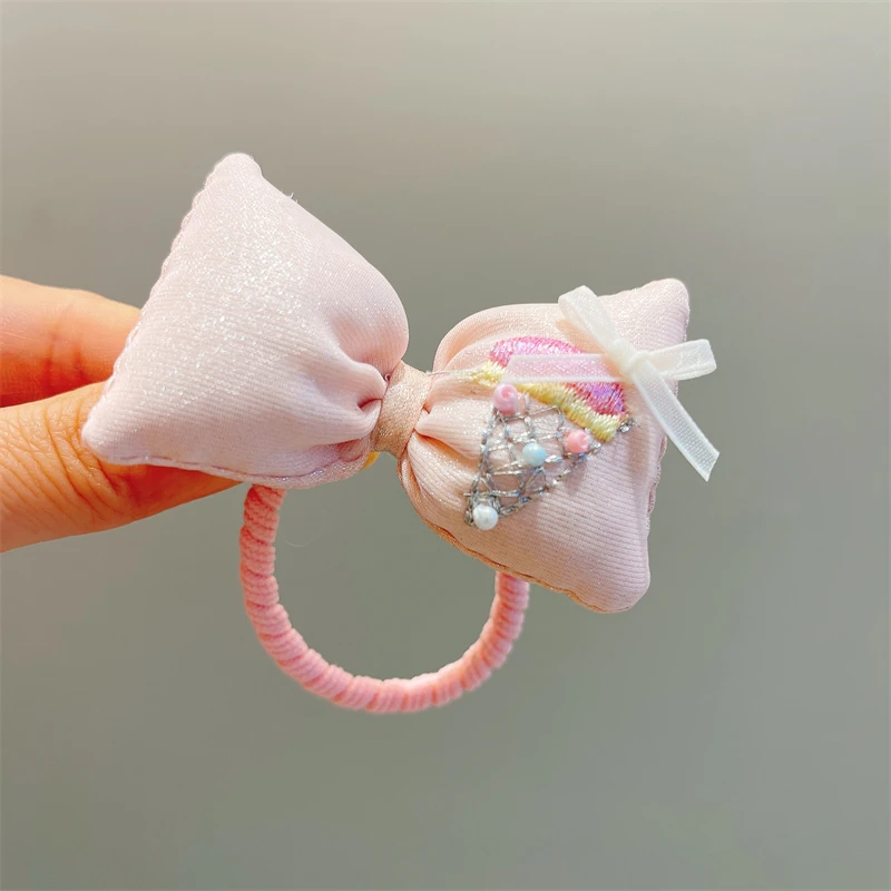 儿童发饰卡通五角星发圈宝宝蝴蝶结女童高马尾头饰丸子头布艺头绳