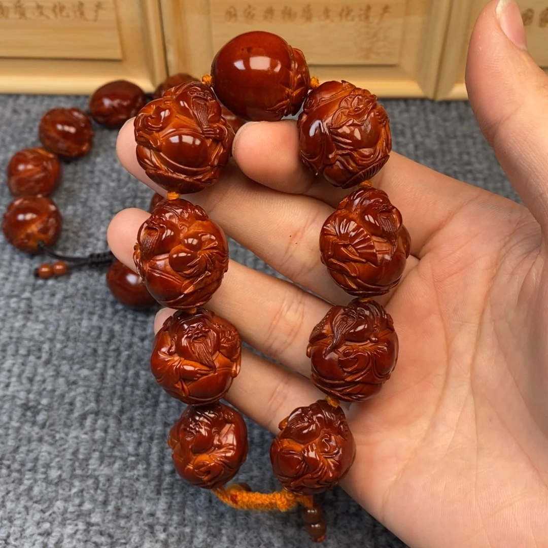 用***9手串/手链橄榄核八宝财神