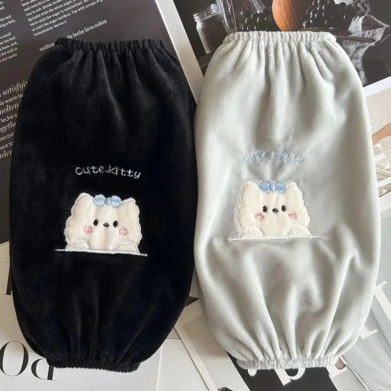 秋冬羽绒服套袖上班长款隔脏耐脏防脏成人可爱工作袖头防污款袖套