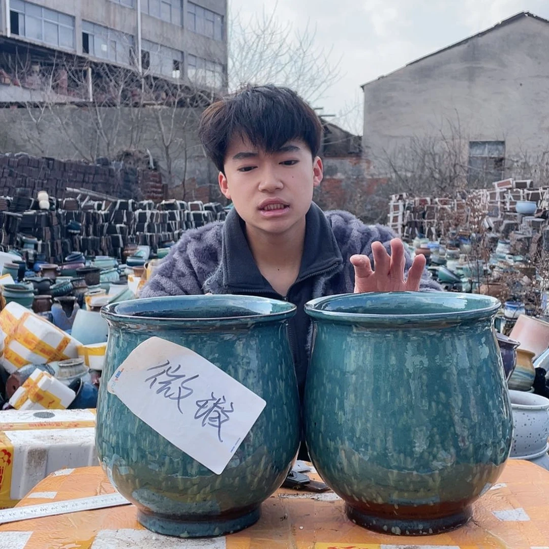 宜兴紫砂粗陶花盆