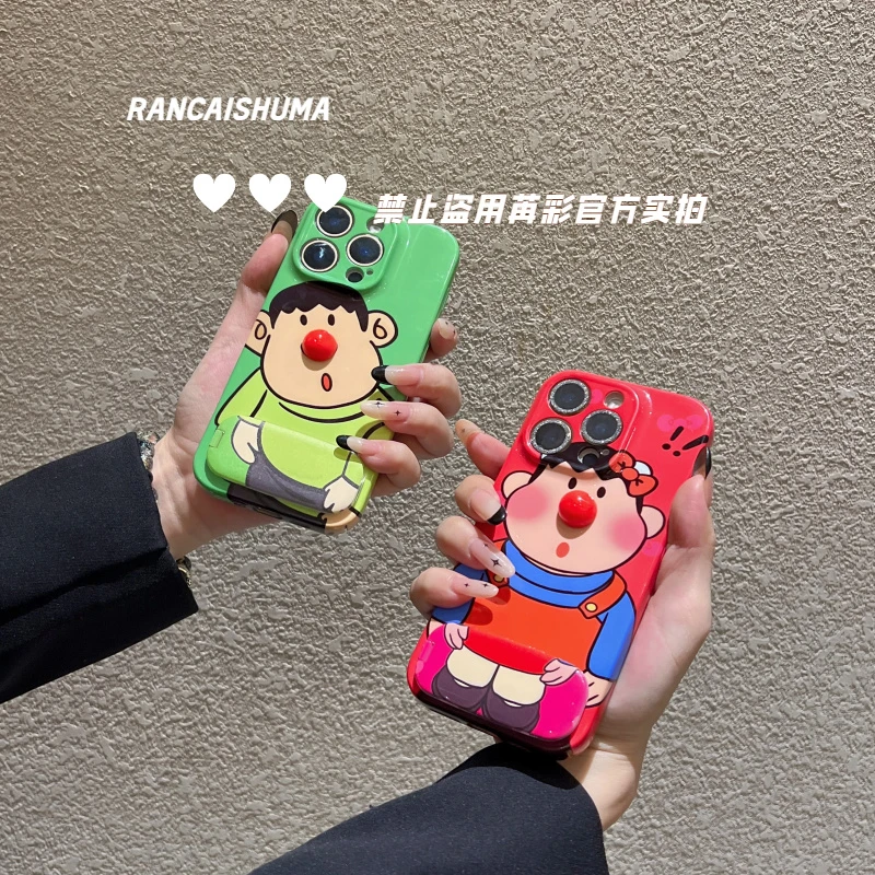 红鼻子胖虎适用于华为/苹果16/15/14/13/12/PROMAX镜子苹果手机壳