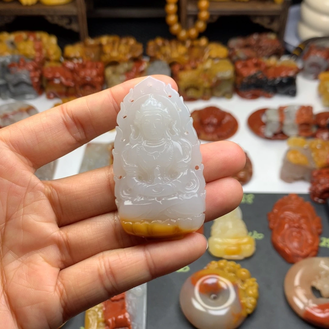 石英质玉（黄龙玉）挂件未镶嵌