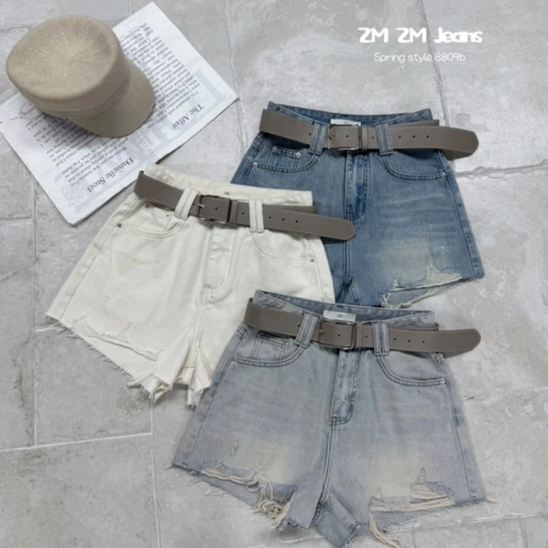 【济州岛】破洞牛仔短裤（不含皮带） 88096