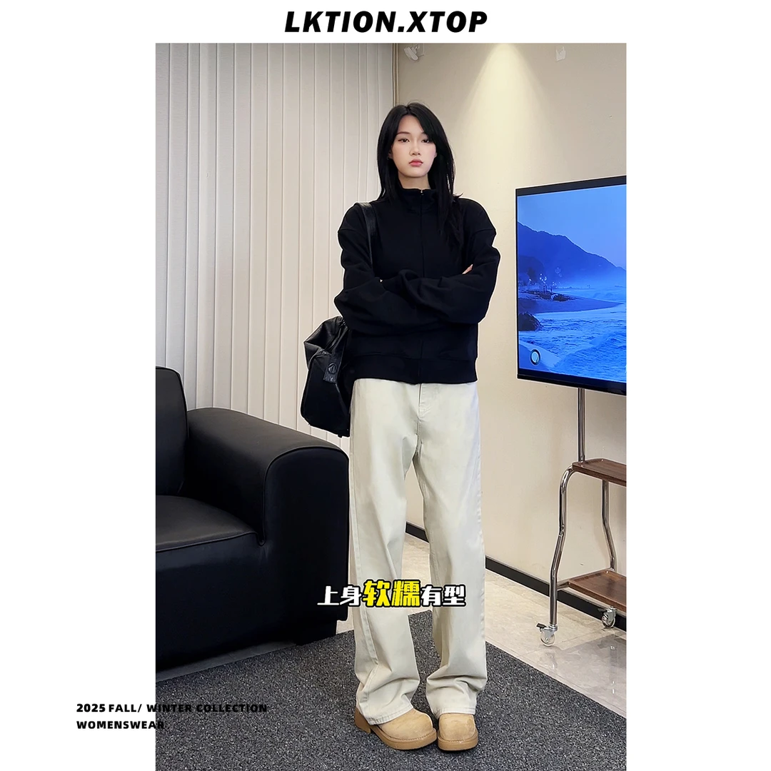 LK正品  百搭秋冬款通勤穿搭中性风直筒宽松百搭直筒休闲长裤裤子