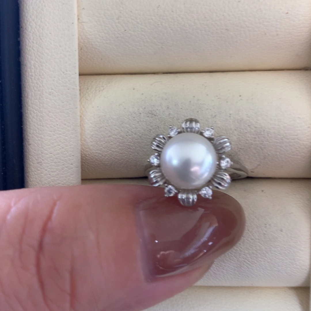 海水珍珠戒指银S925镶嵌