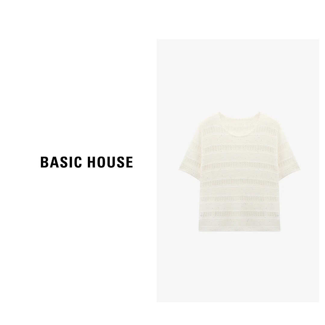 Basic House/百家好时尚春夏圆领设计师潮流针织衫-B0625B5X272