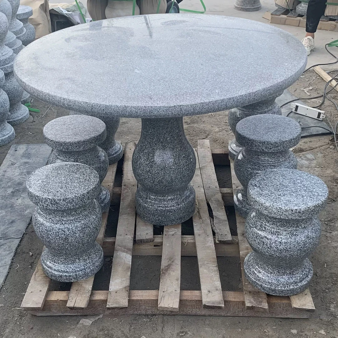 天然大理石花岗岩庭院石桌石凳适合户外家用