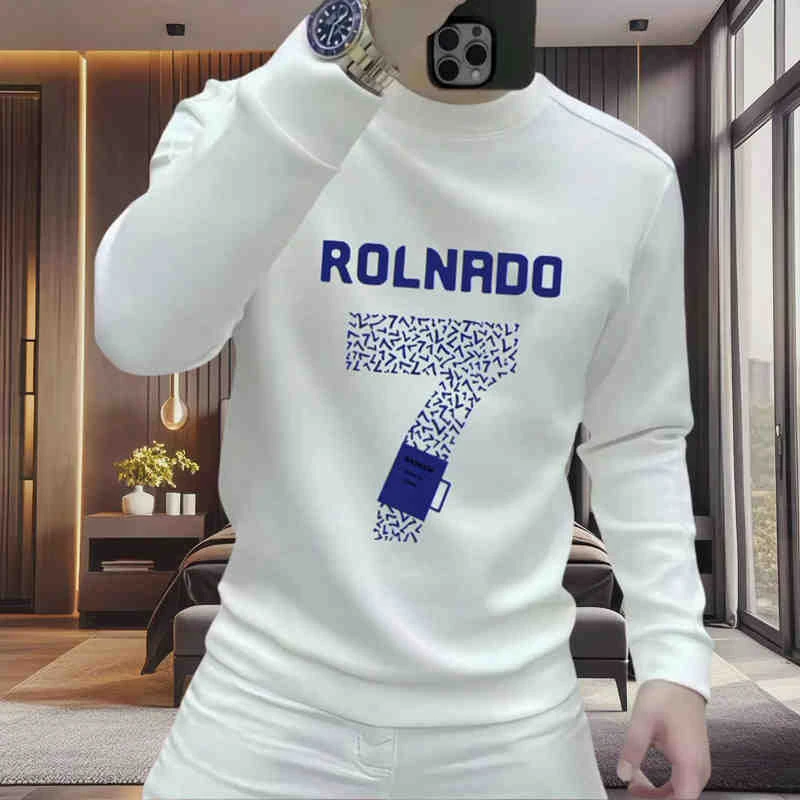 2025秋冬新款卫衣圆领男士时尚打底长袖套头青春潮流印花百搭上衣