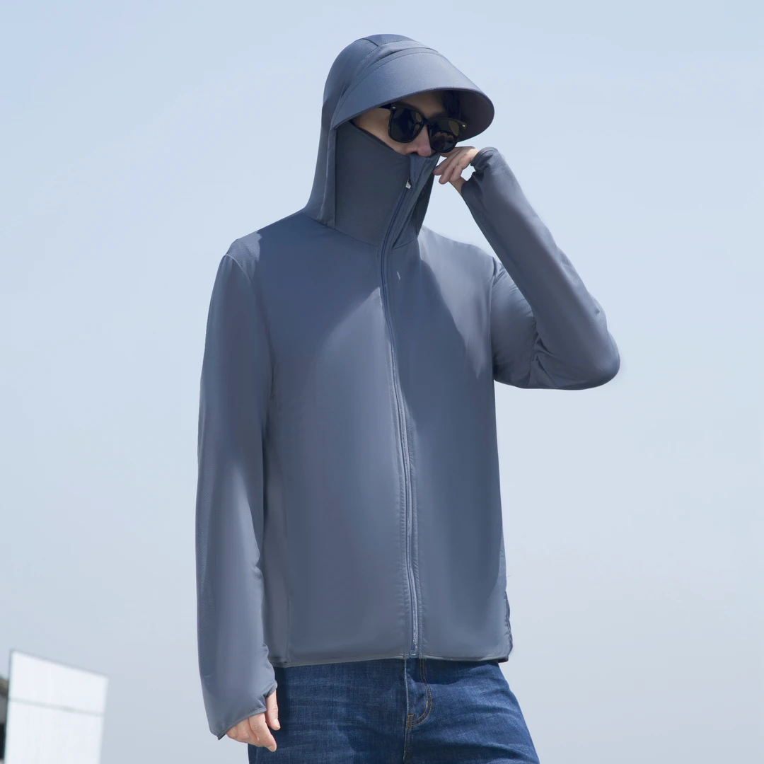 防晒衣男女同款冰丝薄款凉感透气速干宽松户外运动连帽休闲外套