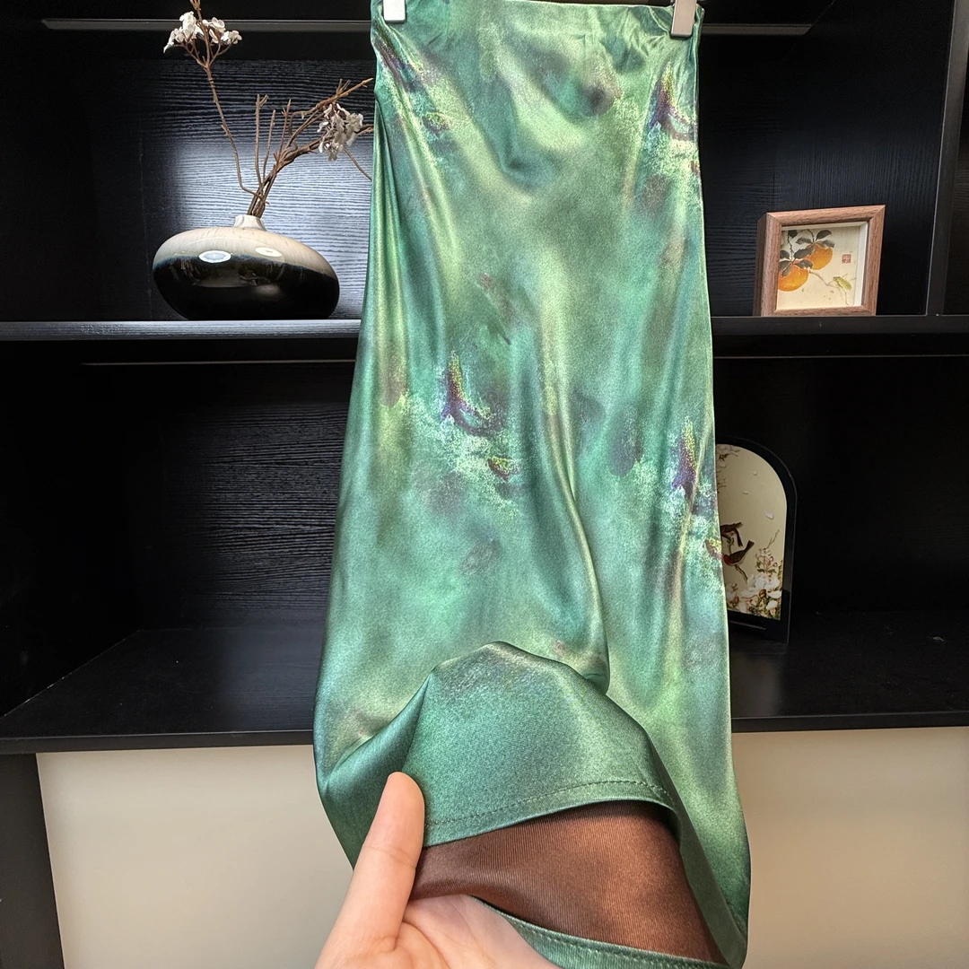 【翡翠湖】中式百搭半身鱼尾裙2571