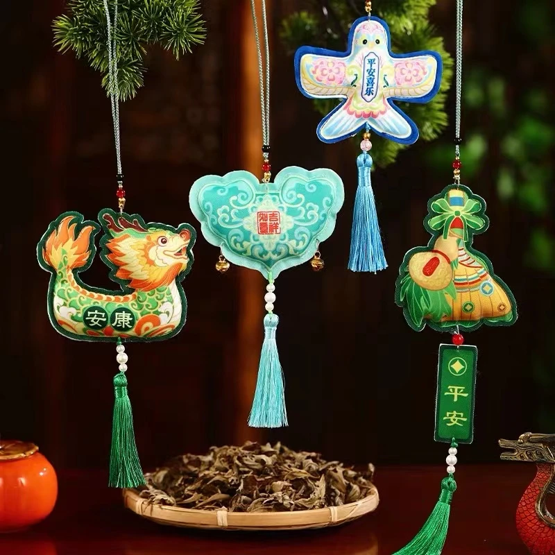 端午节龙舟香包香囊手工刺绣随身挂饰品古风汉服艾草荷包挂件