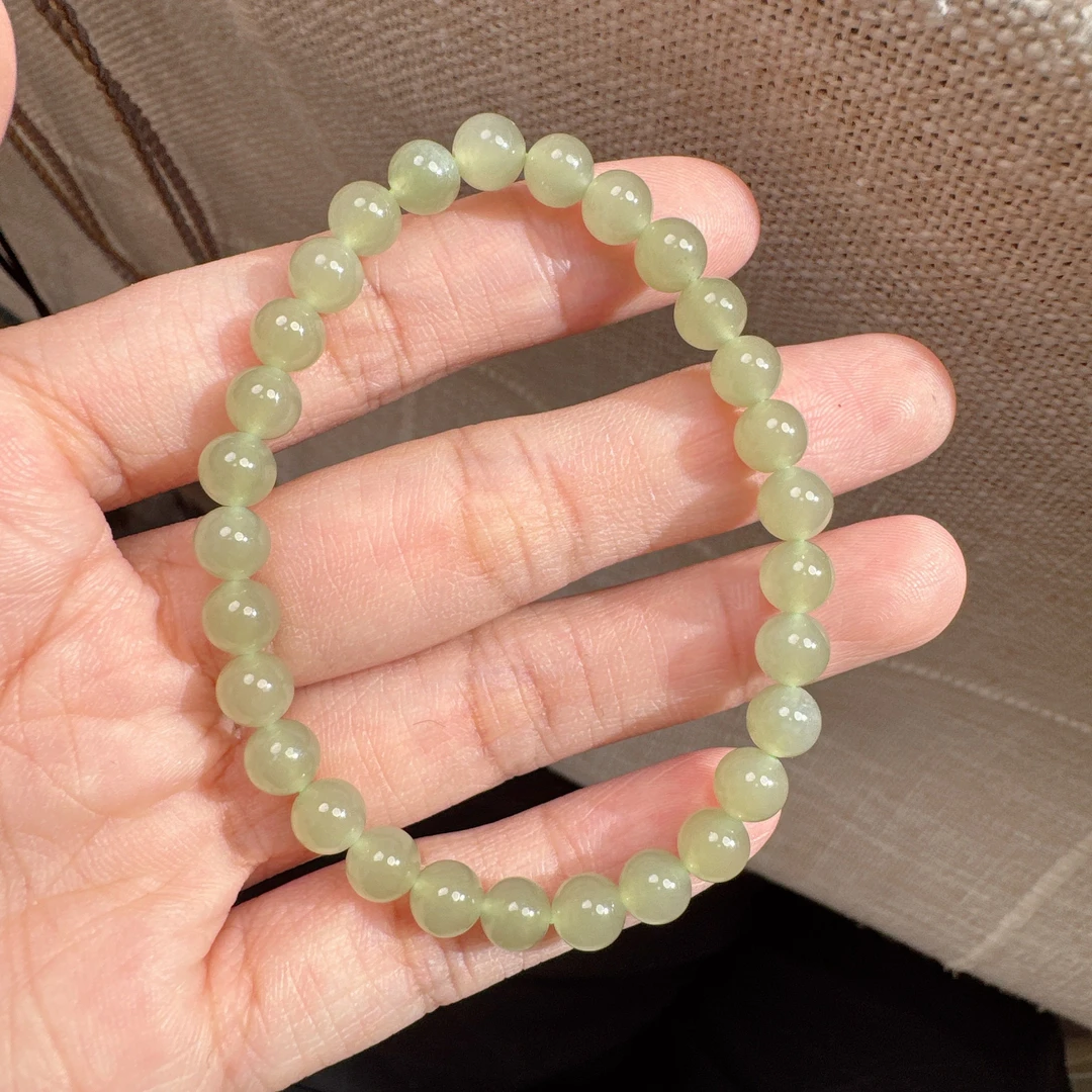 天然和田玉手串 正圆 手串 赠证书