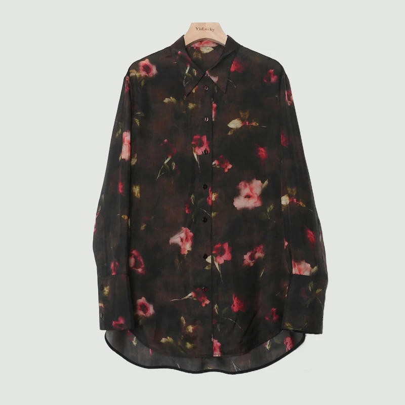 【繁华】14姆米电力纺浪漫长袖衬衫SG801