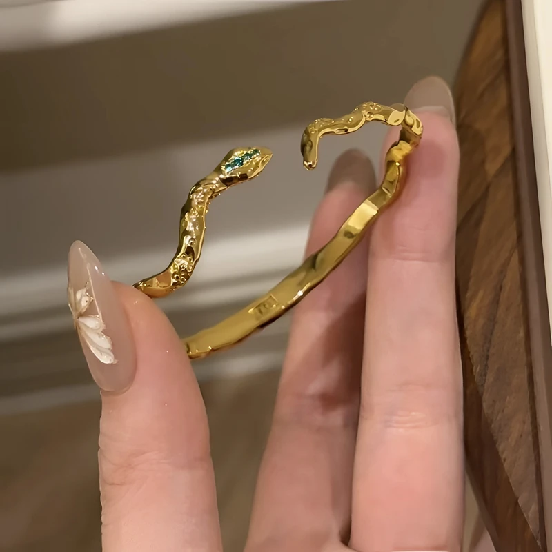 足银手镯 灵蛇开口镯