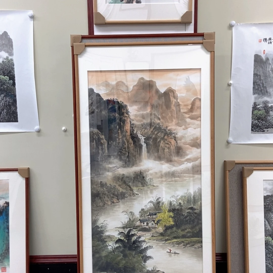 国画周顺良四尺带框精品佳作