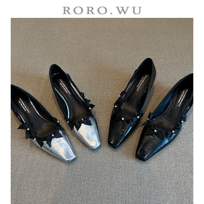 娆娆吴·羊皮轻奢精致百搭气质蝴蝶结优雅减龄百搭凉鞋女鞋A73