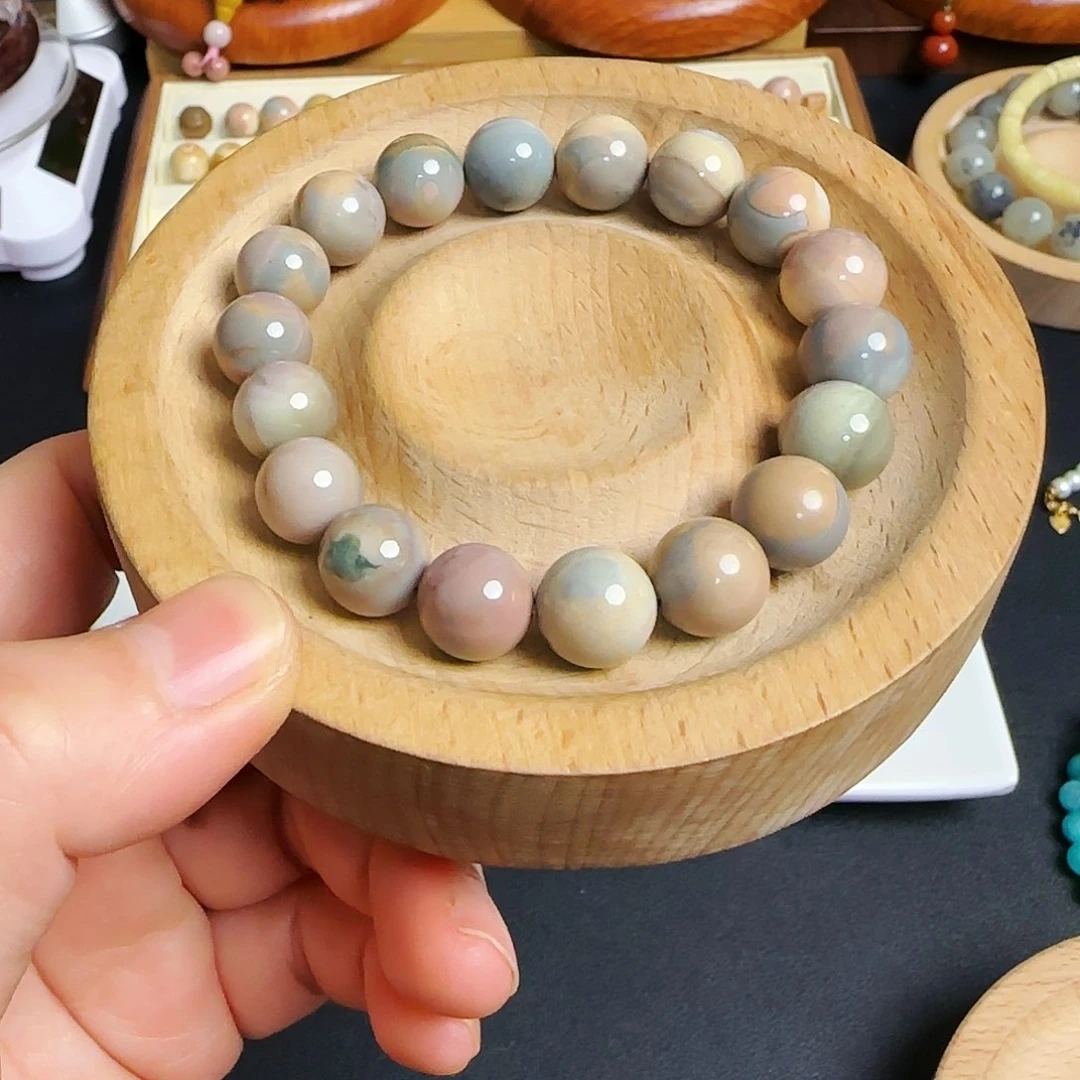 玛瑙/玉髓手链未镶嵌❀***圆阿拉善玛瑙