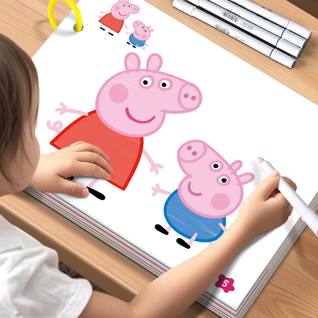 小猪佩奇涂色本3到6岁幼儿园宝宝简笔画画本儿童填色涂鸦益智玩具