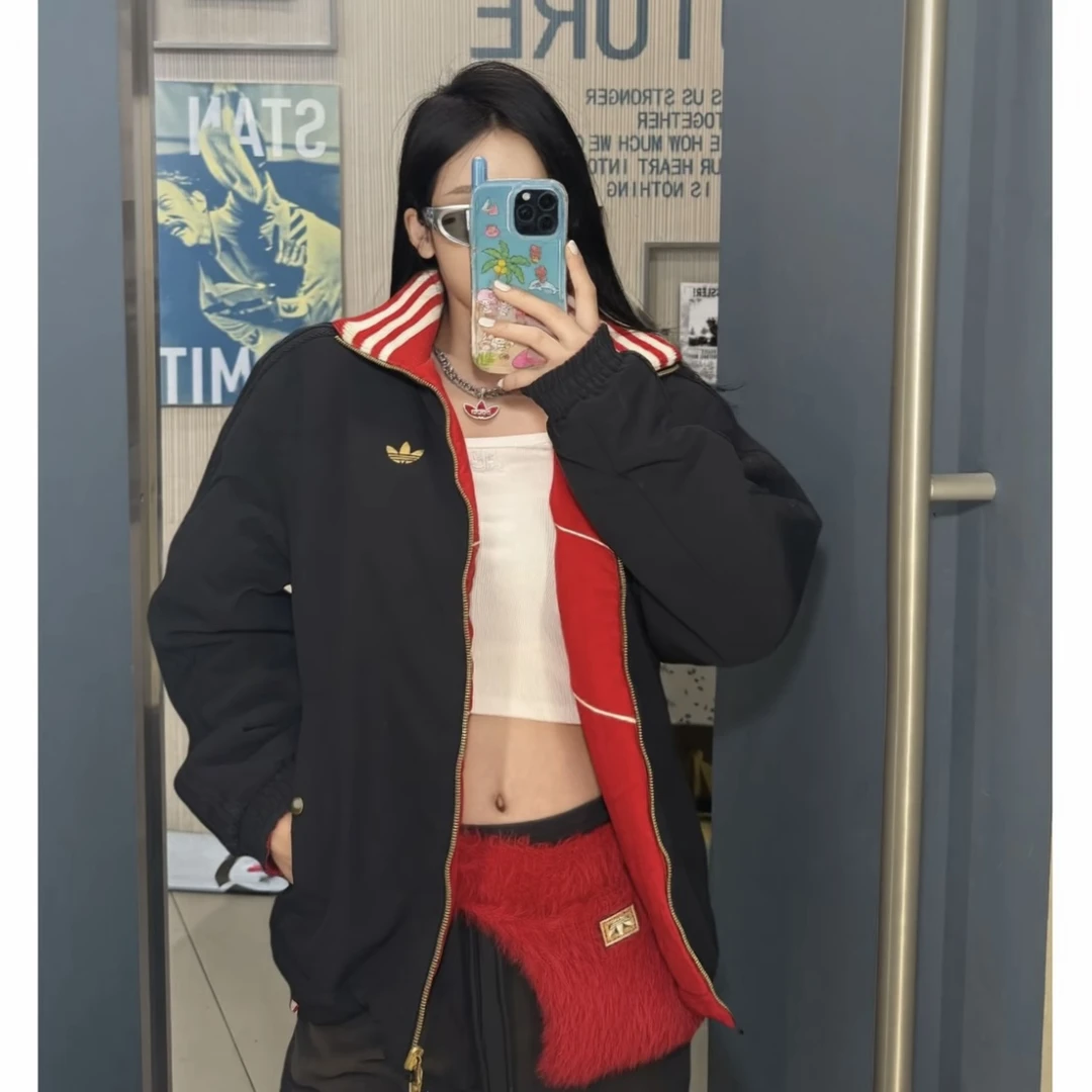 adidas/阿迪达斯三叶草男JACKET 新年款保暖双面穿运动棉服KT0639