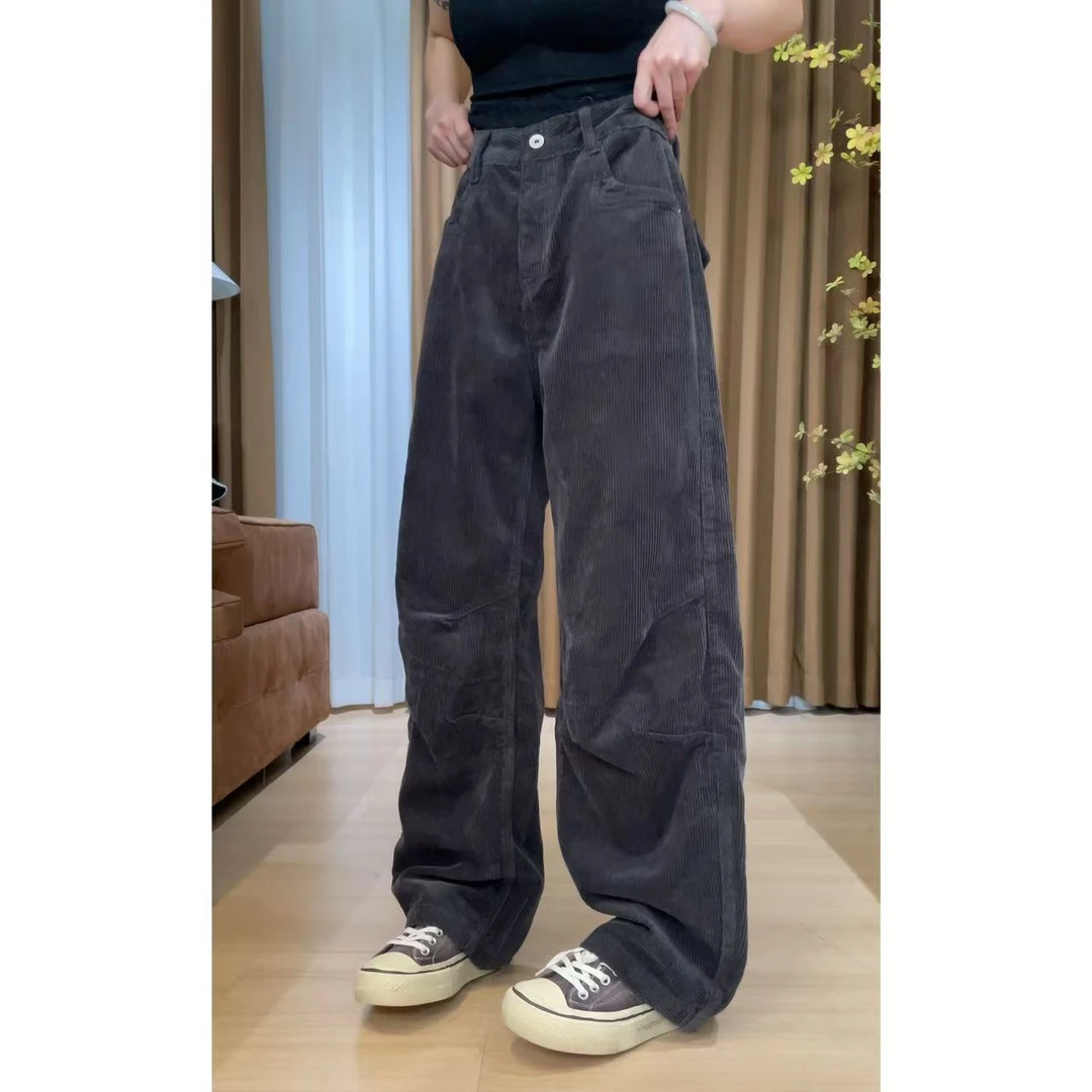 玖了个玖 2025秋季新品极简百搭立体剪裁灯芯绒休闲裤 2509C6059