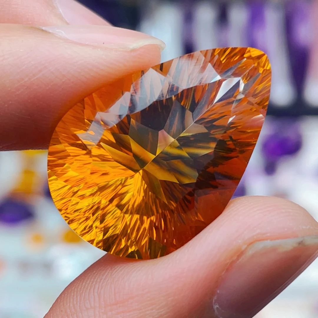 黄晶珠宝半成品未镶嵌天然保真