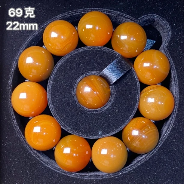 【小伊琥珀】69克精品收藏级咖啡蜜蜡满蜜手串