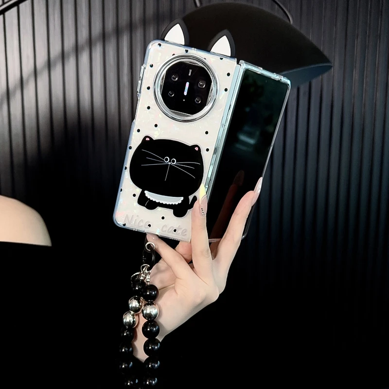 适用华为matex5手机壳新款matex6典藏版套x3小众波点黑猫耳朵女款