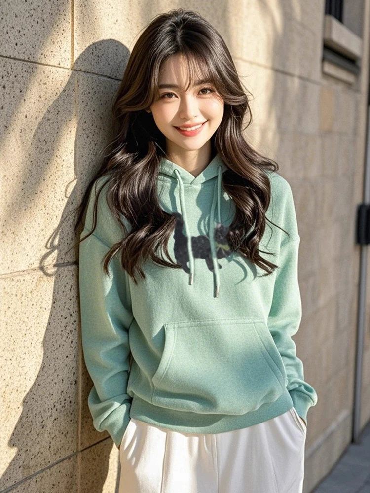 0295 Y29流行时尚加绒卫衣女2025秋季新款超好看的百搭减龄8203