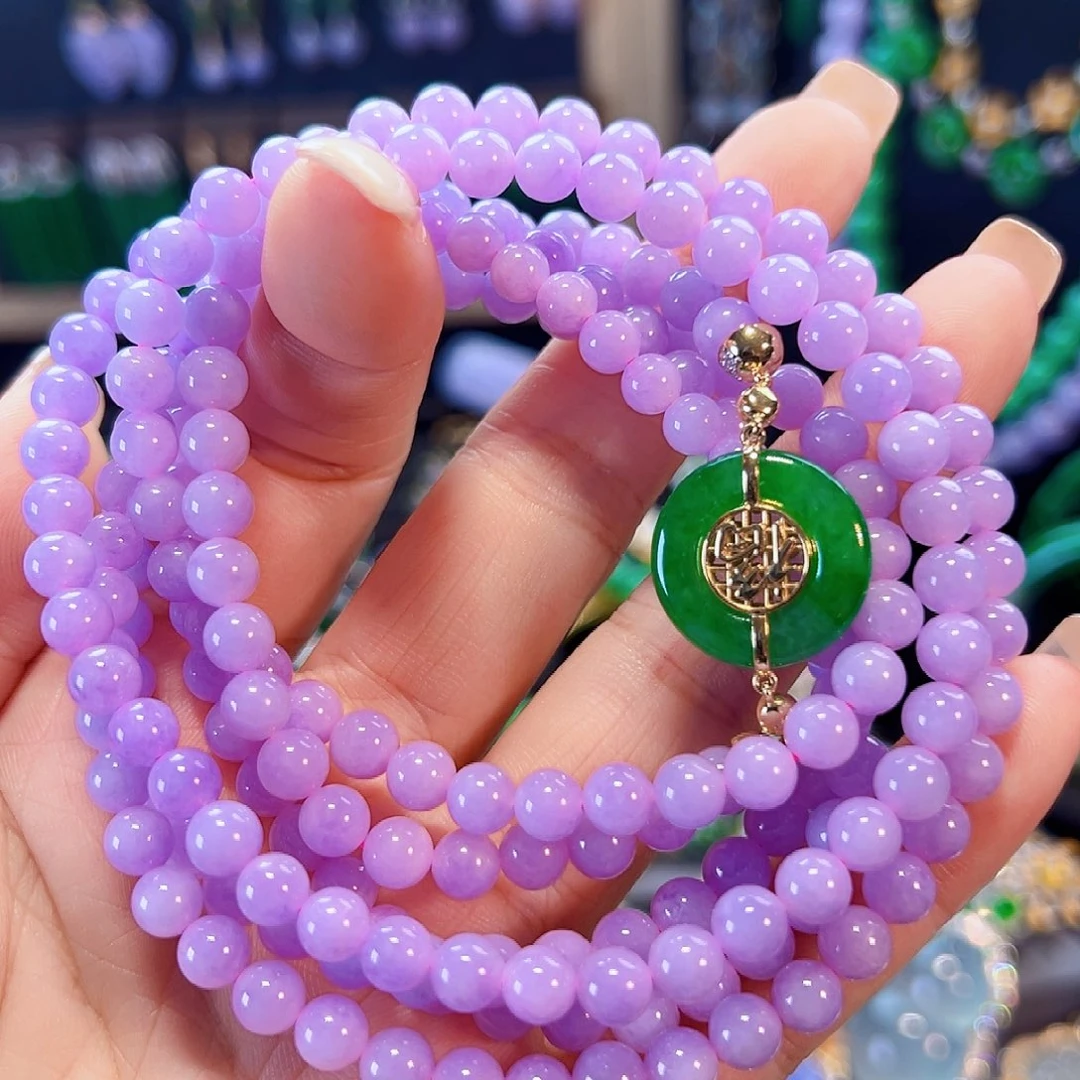 翡翠18K金镶嵌颈饰签收后24小时鉴赏期