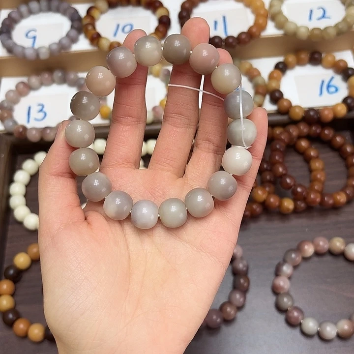 菩提根/象牙果手串卡13水磨苹果珠微瑕