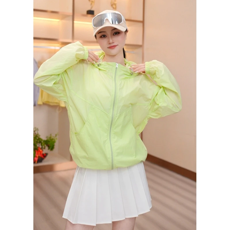 （无袖标款）UPF50+夏季新款防晒衣时尚百搭连帽原纱女款防晒衣