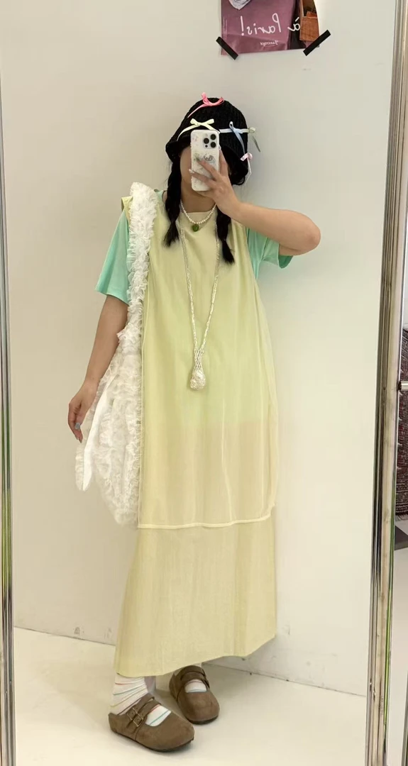 夏季无袖网纱连衣裙休闲