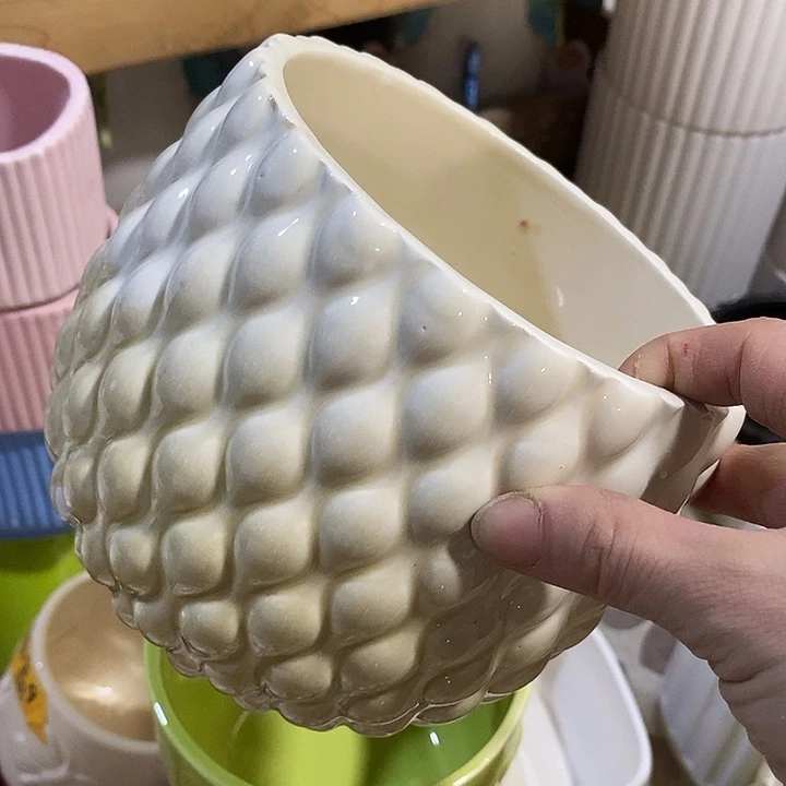 陶摆件陶盆有孔 瑕疵介意勿拍