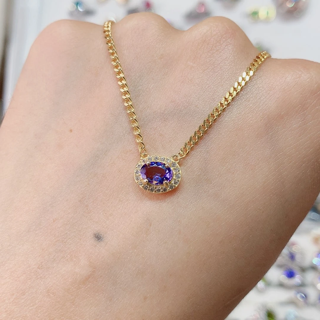 坦桑石吊坠银S925镶嵌