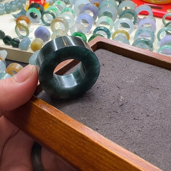 定制翡翠未镶嵌翡翠戒指17-33