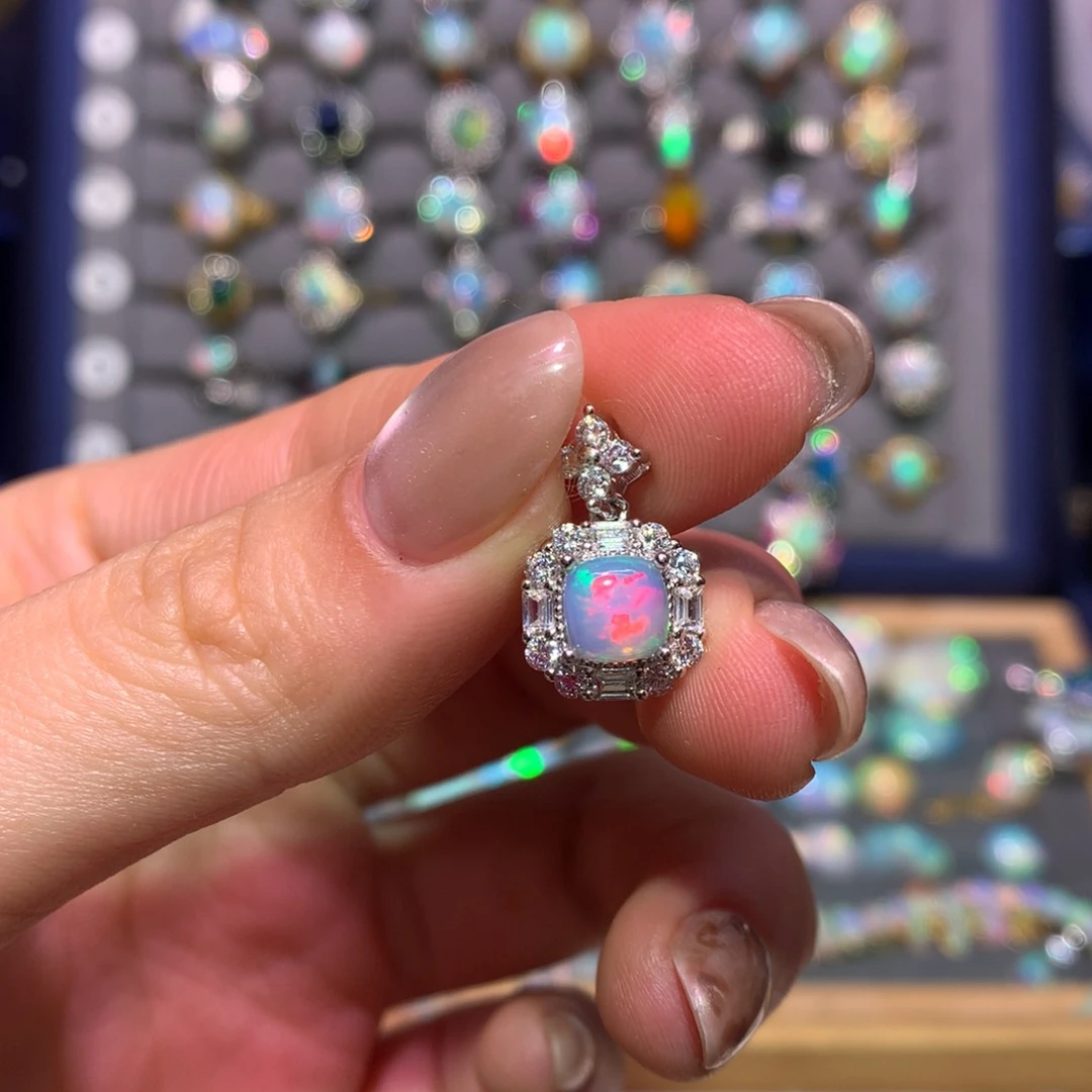 银S925镶嵌欧泊吊坠款式