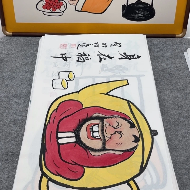国画手绘禅意画一物一拍