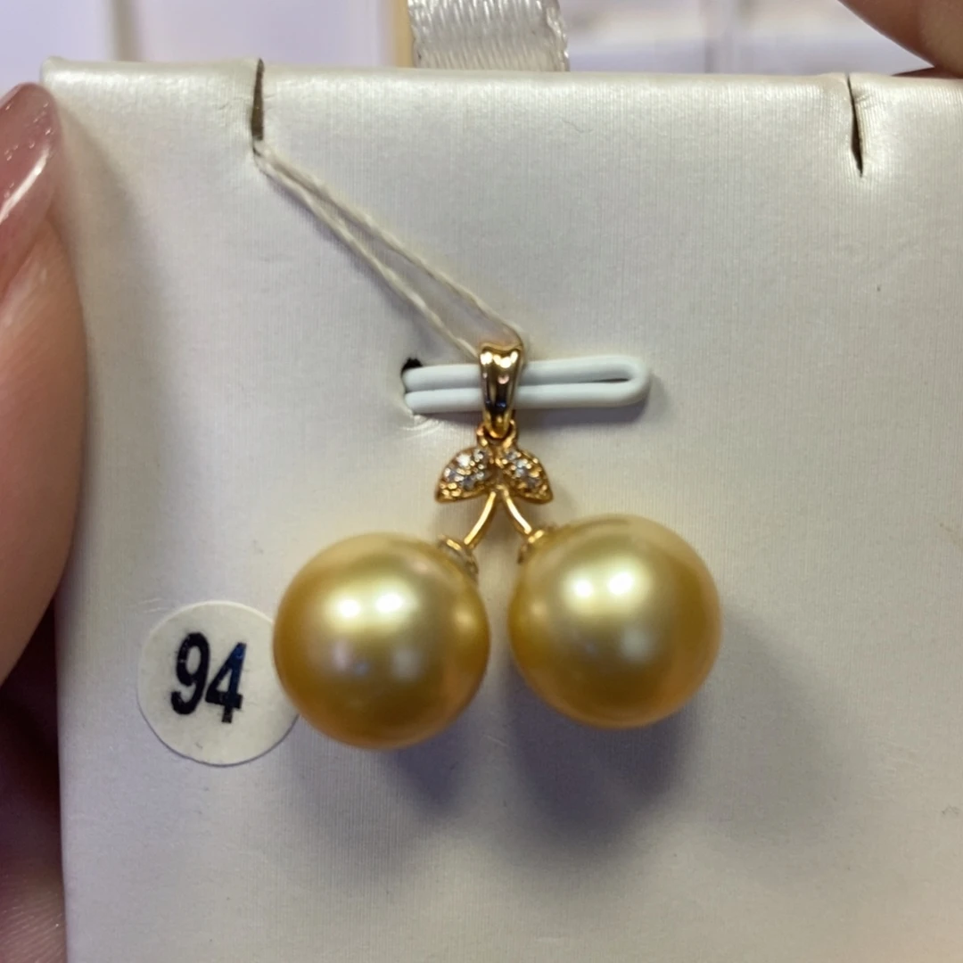 海水珍珠18K金镶嵌吊坠(不含链)